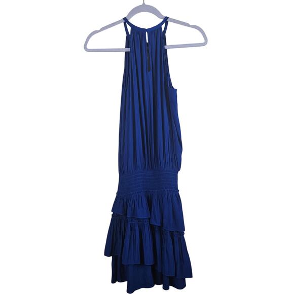 Ramy Brook New York Blue Cobalt Ruffle Dress Size Small - Picture 2 of 8